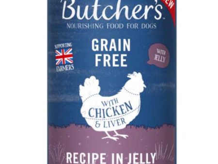 Butcher s Dog Grain & Gluten Free Chicken & Liver Chunks in Jelly 400g Hot on Sale