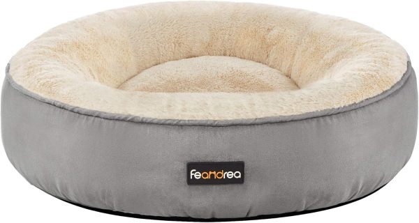 Feandrea Round Pet Bed 50cm Grey For Discount