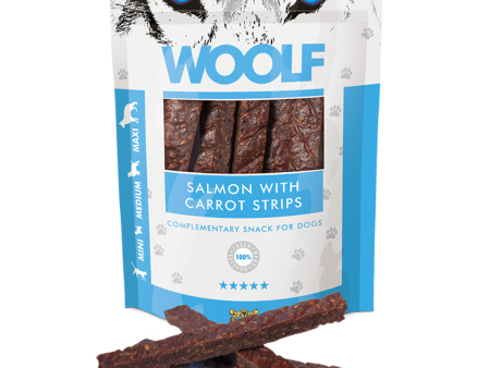 Woolf Salmon & Carrot Strips 100g For Discount