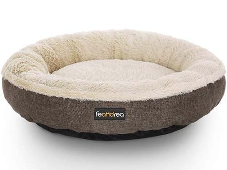 Feandrea Round Pet Bed 55cm Brown For Cheap